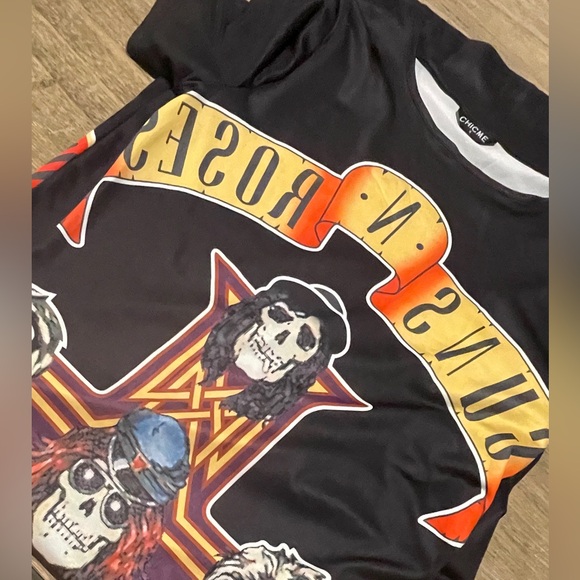 Black Guns N Roses Graphic Fitted Dress, Size Small - Picture 13 of 15